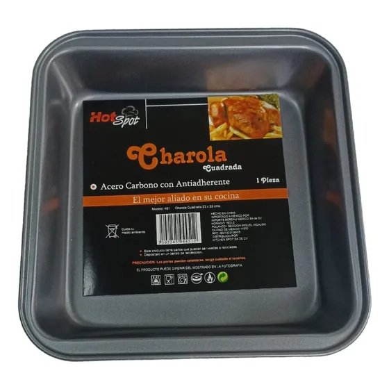 Charola Cuadrada Para Horno Hot Spot Acero 23 X 22 Cms