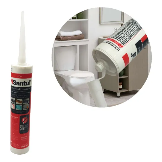 Silicon Adhesivo De Montaje Multiusos 300 Ml T4578 Color Blanco