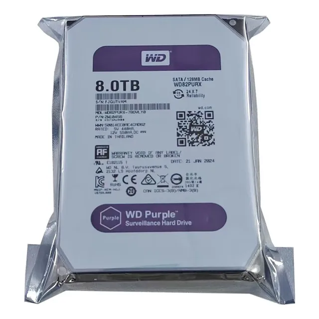 Disco Duro Interno Morado De 8 Tb Sata De 3,5 Pulgadas