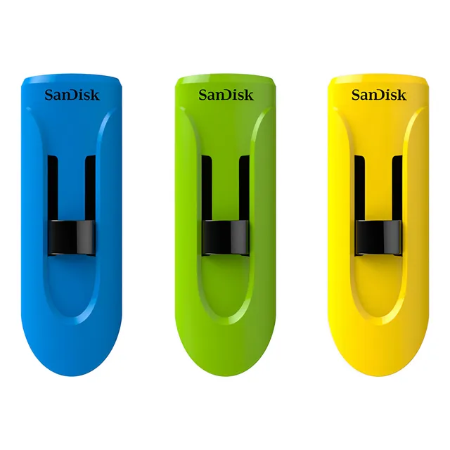3 Pack Memoria Usb Sandisk Cruzer Glide 16gb Usb 2.0 Colores Color Multicolor Liso