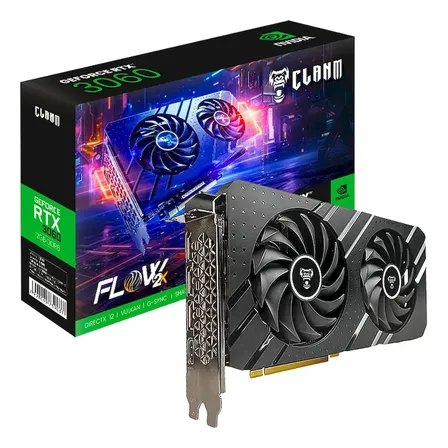 Placa De Video Clanm Geforce Rtx 3060 Flow 2x, 12gb, Gddr6