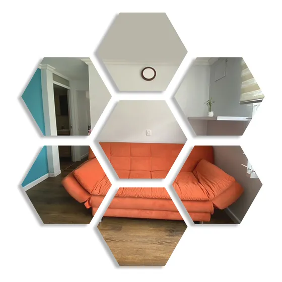 Vinilo Decorativo Espejo Pared Adhesivo Hexagonal Hexágono