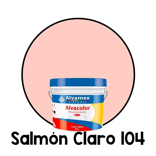 Pintura Vinilica Mate 4 Litros Alvacolor 4 Años Galón Int/ex Color Salmón Claro