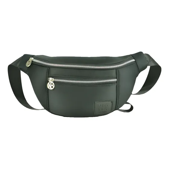Riñonera Neo Bag Little Venecia Mujer Negra 2 Compart.