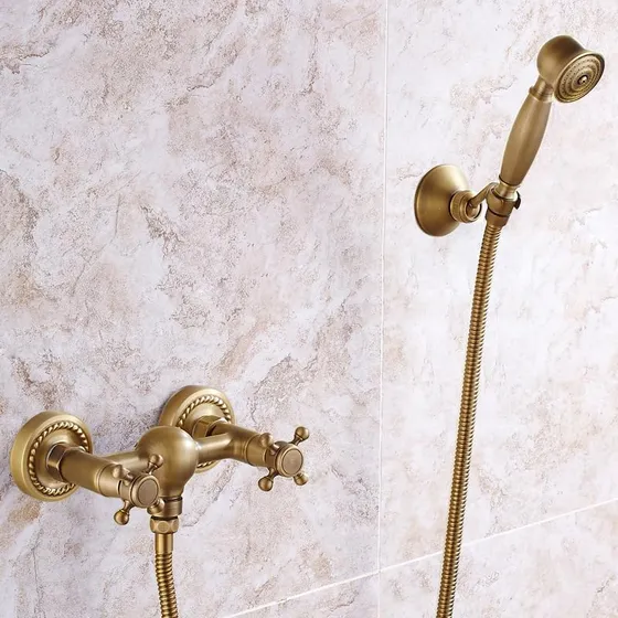 Grifo Mezclador Baño Cabezal Ducha Mano Llenado Doble Laton