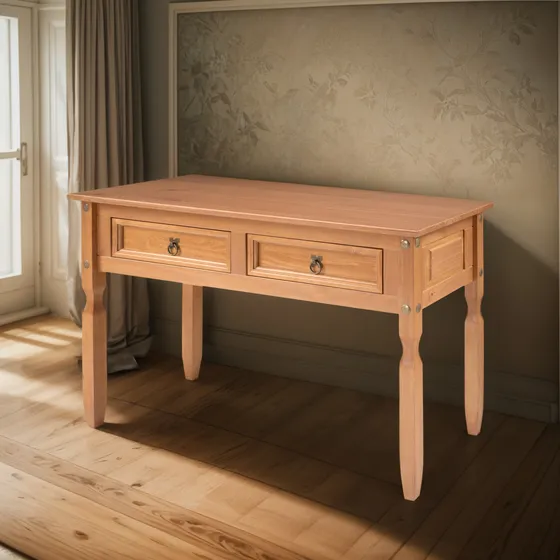 Aparador Mesa De Arrime Bargueño Living 2c Madera Maciza