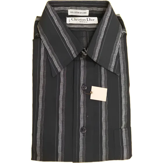 Camisa Talla L Negra Christian Dior Manga Larga Caballeros