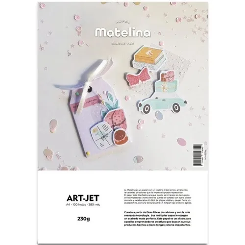 Art-jet papel matelina simple faz 230gr a4 100 hojas color blanco
