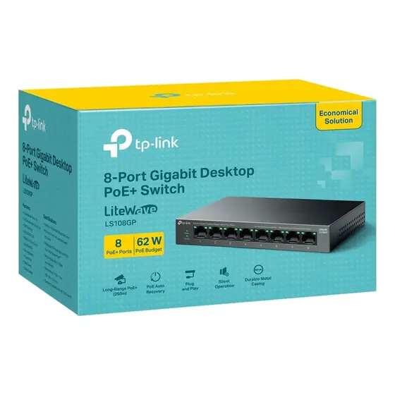 Tp-link Ls108gp Switch 8 Puertos Poe+ Gigabit Tp-link | Cuotas sin interés