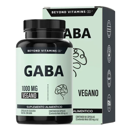 Beyond Vitamins | Gaba 1000 Mg, Con Cápsulas De Tecnología Vegana, Sin Rellenos - Estrés - 60 Cápsulas