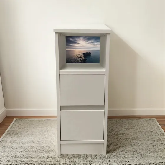 Mesa De Cabeceira Estreito Para Quarto Pequeno De Chão 2 Pç