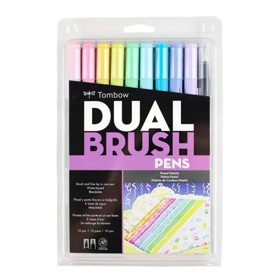 Set Marcadores Tombow Dual Brush Pastel 10 Colores