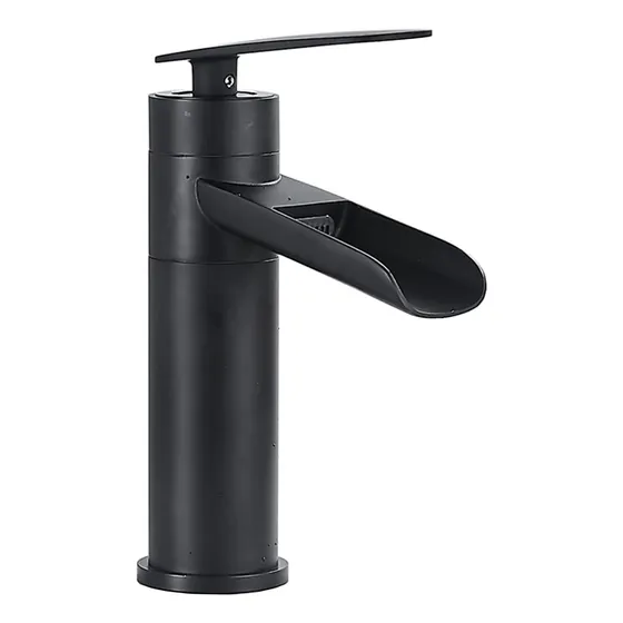 Grifo Cascada Baño Lavabo Un Solo Agujero Alto Una Sola Para