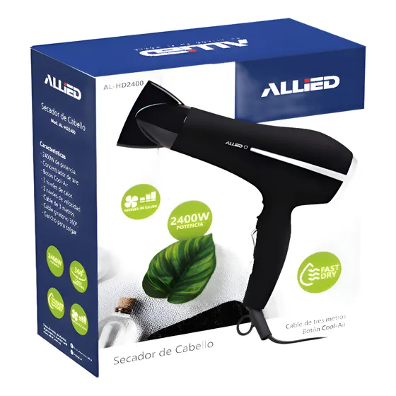 Secador De Pelo Profesional Allied 2400w Difusor Cool -air