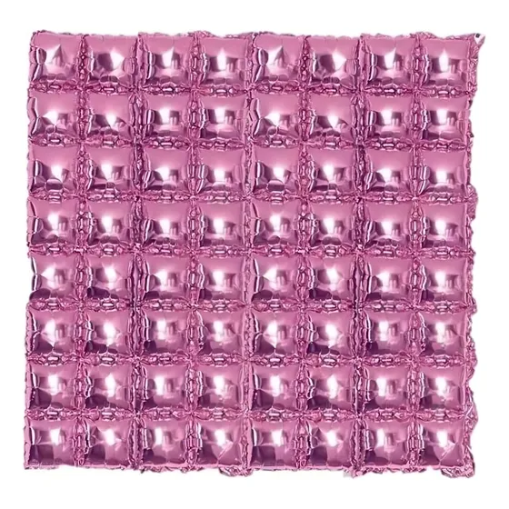 Pared Tipo Panel Globos Inflables 4d Cuadros 2.22mt X 1.42mt Color Rosa Claro