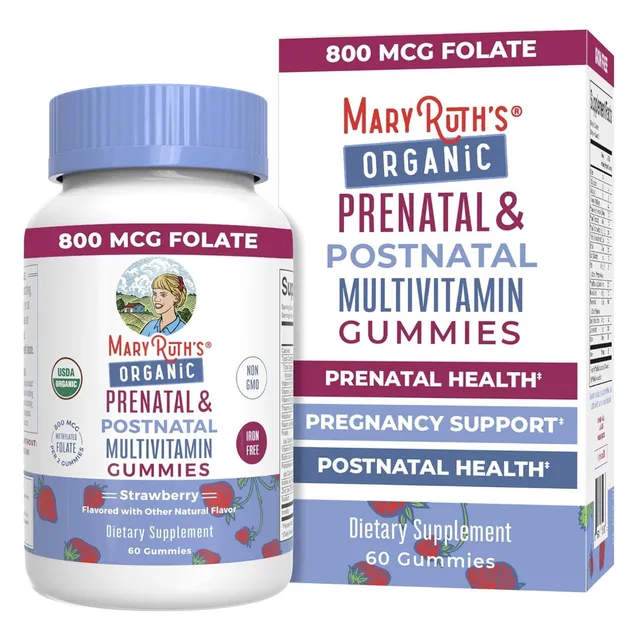 Multivitamínico Prenatal Mary Ruth's Organics 60 Gomitas