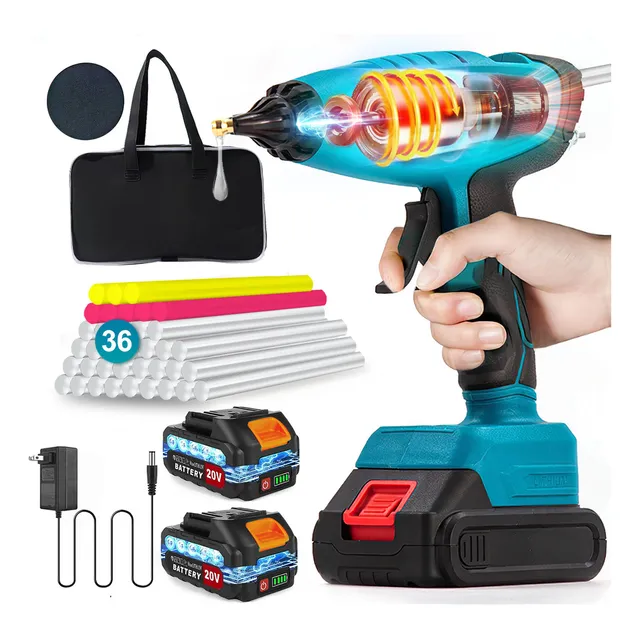 Pistola De Silicon Caliente Inalambrica 250w Con 36 Barras Yuntu