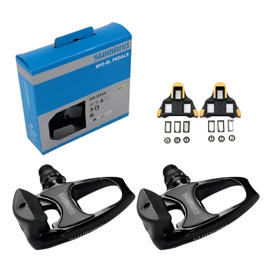 Pedales Shimano PD-R540 Con Fijaciones SM-SH11 Amarillas