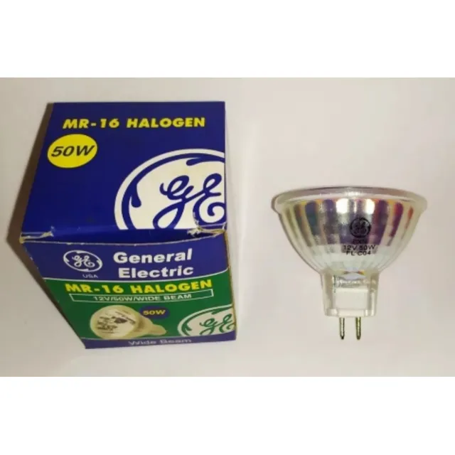 Bombillo Bi Pin Halógeno Dicroico 50w 12v Ge  Exn  Mr16