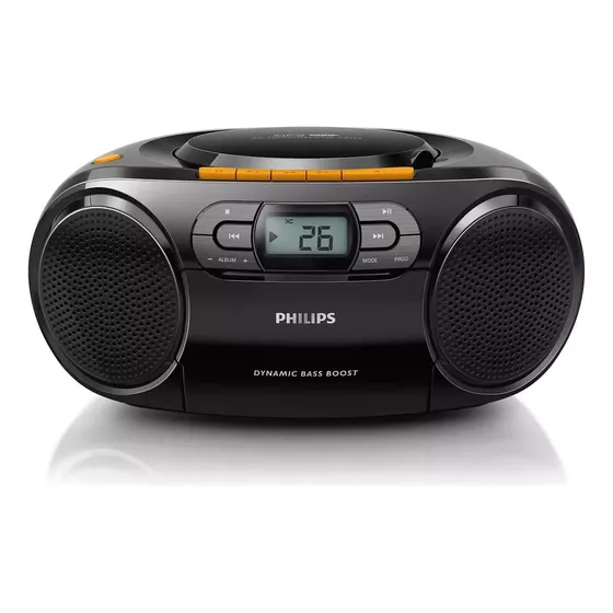 Philips Az328 Reproductor De Cd Portátil Boombox Reproductor De Mp3 Y Casete Radio Fm Sistema De Sonido Estéreo Compacto Con Refuerzo Dinámico De Graves Hifi Usb
