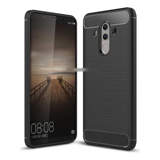 Forro Para Huawei Mate 10 Pro Acabado Fibra De Carbono Negro