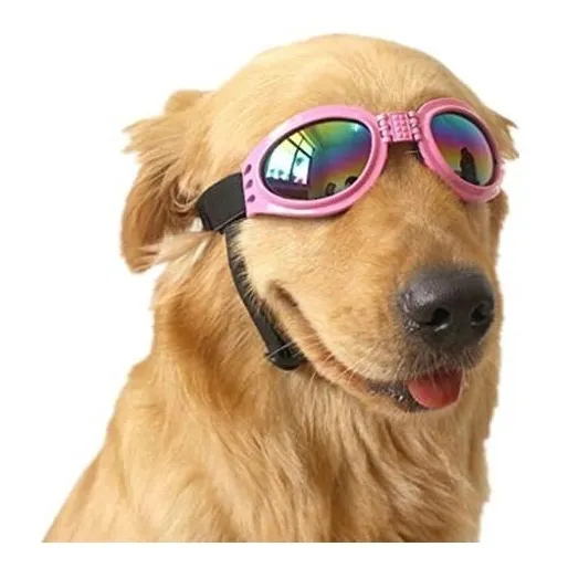 Lentes Goggles Para Perros Gafas Lentes Raza Mediana Rosa Doogles Tamaño del collar Mediano