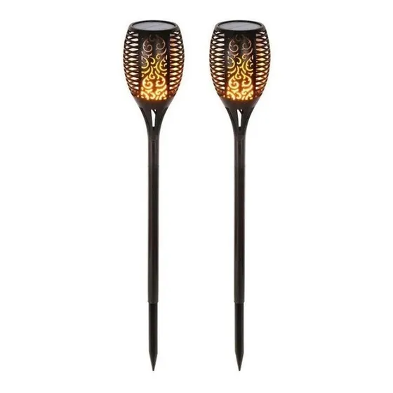 Antorcha Led Lampara Jardin Con Panel Solar Para Exteriores