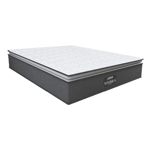 Colchão Casal Molas Ensacadas Pillow Top Maximus 138 X 188 X 28 Cm Gazin Cinza E Branco Su... Colchão Casal Molas Ensacadas Pillow Top Maximus 138 X 188 X 28 Cm Gazin Cinza E Branco Su...