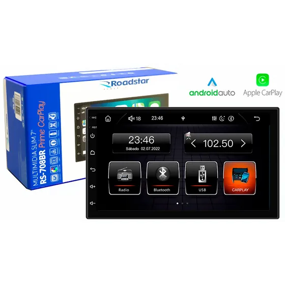 Central Multimídia Universal 7 Pol Carplay Bluetooth Rs708