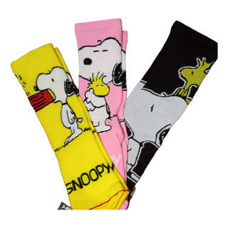 Paq De Calcetas Snoopy 3/4 Unitalla Unisex Microfibra Paq De Calcetas Snoopy 3/4 Unitalla Unisex Microfibra