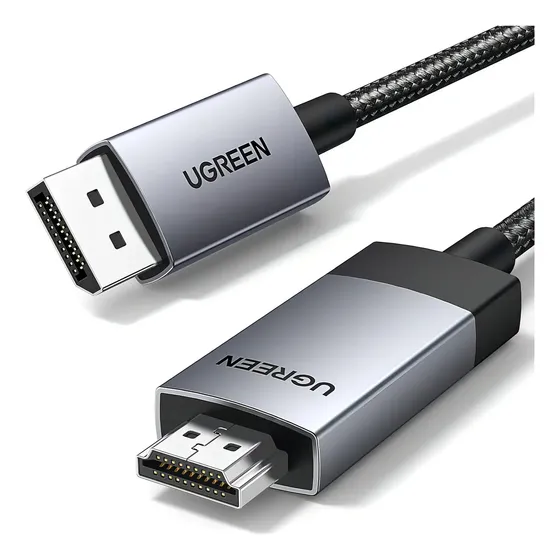 Ugreen Cable Displayport A Hdmi 3m 4k60hz Hdr Nylon Aluminio Color Como La Imagen | Cuotas sin interés