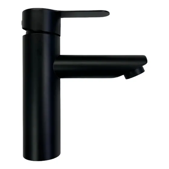 Grifería Lavamanos Negra Agua Fría Caliente Acero Inoxidable