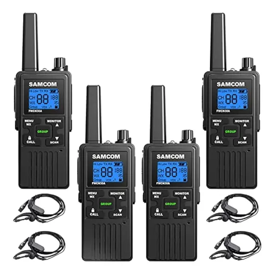 Samcom Paquete De 4 Radios Bidireccionales De