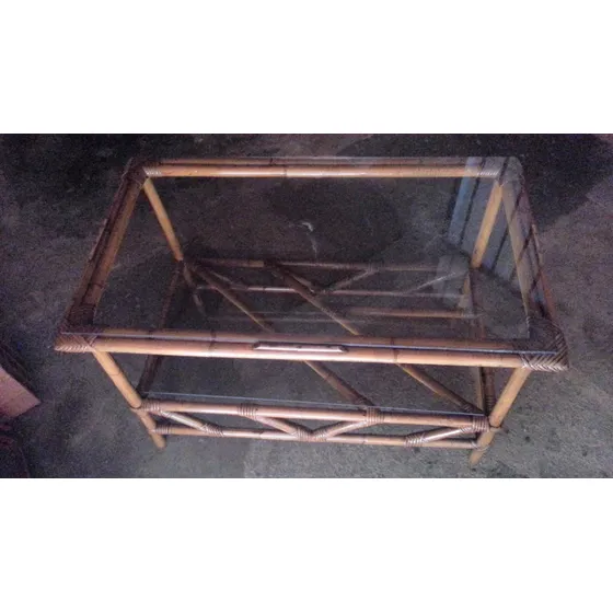 Mesa De Centro De Rattan 43cm.ancho X 77 Cm.largo(2niveles)
