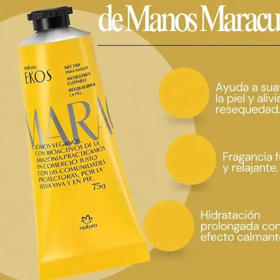 Crema De Manos Natura Ekos 75 G Hidratante Aroma Maracuyá