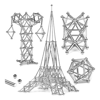 Bloques De Construcción Magnéticos Juguetes Plateado 76pcs Bloques De Construcción Magnéticos Juguetes Plateado 76pcs