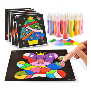 Set De Dibujo De Papel Para Colorear Con Arena Para Niños, A Set De Dibujo De Papel Para Colorear Con Arena Para Niños, A
