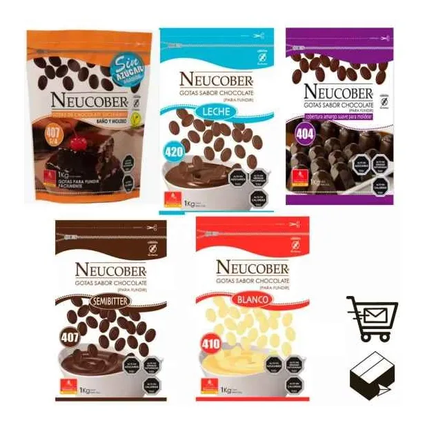 Chocolate Neucober 410 Blanco Alfajor 407 Semiamargo Leche 