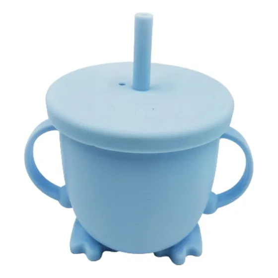 Vaso Entrenador Silicona Con Pitillo Base Patitas Niños/bebé
