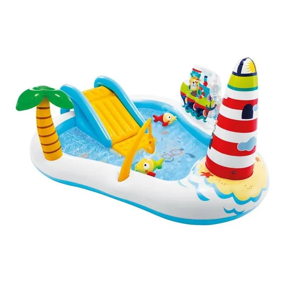 Piscina Faro Inflable C Tobogán Niños Bebe Parque Acuático 