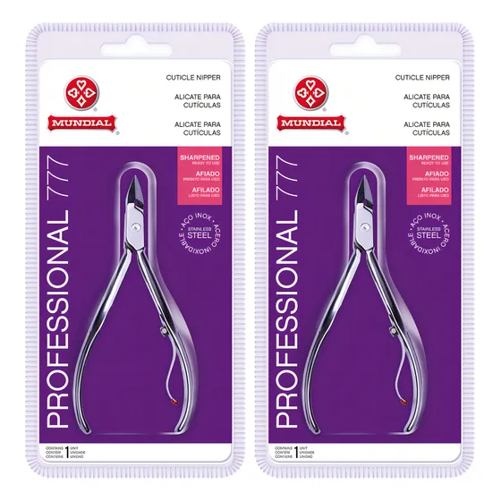 Alicate Cuticula Profissional Afiado 2 Unidades + Mundial
