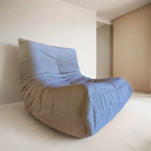 Sillón De Piso Oruga Microfibra Afelpada 1 Cuerpo