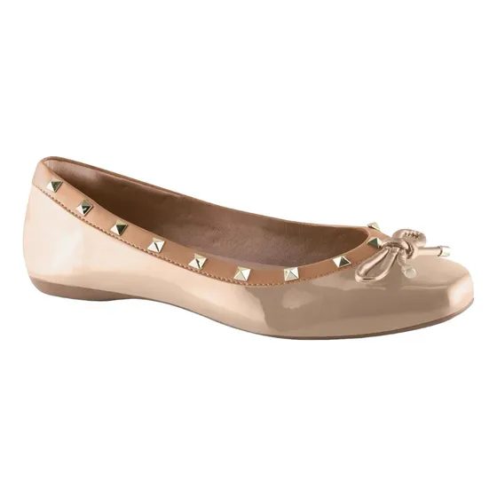 Sapato Sapatilha Via Uno 308083 Bico Quadrado Laço Feminino