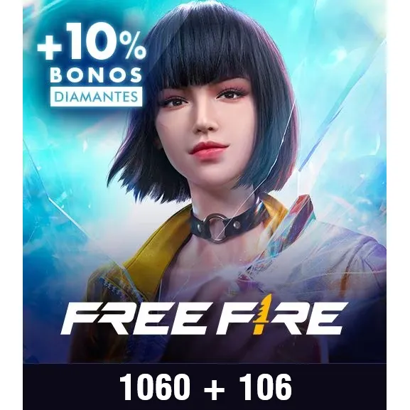 Free Fire 1060 Diamantes Card Recarga Saldo [ +106 Bonus ]