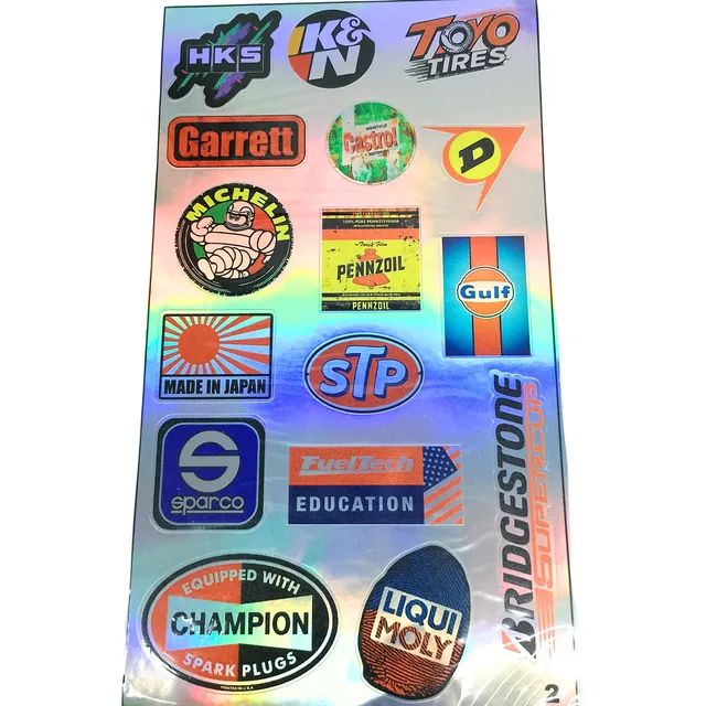 Kit Calcos Plancha Holografico Moto Auto Bicicleta Termo