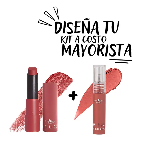 Kit Brillo Matte Liquido Mousse Pout Italia Deluxe