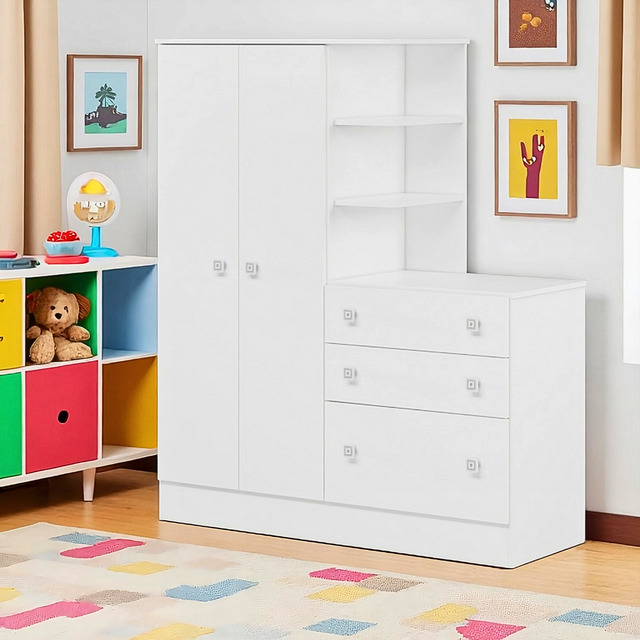 Guarda Roupa Conjugado Com Cômoda Infantil Para Quarto De Criança Com 3 Gavetas Cabideiro ... Guarda Roupa Conjugado Com Cômoda Infantil Para Quarto De Criança Com 3 Gavetas Cabideiro ...