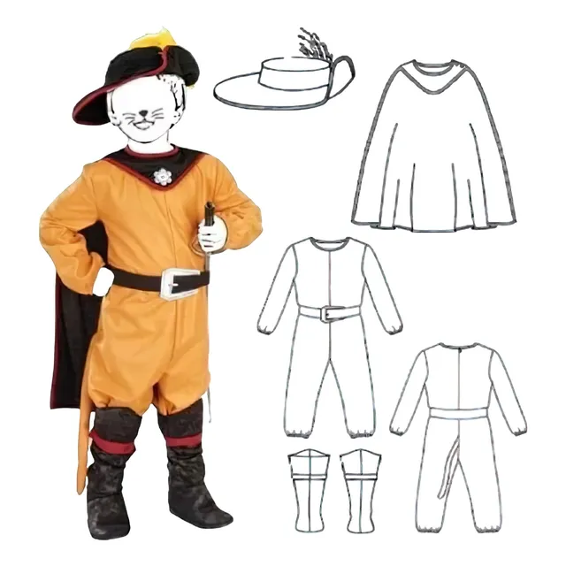 ( Moldes De Ropa)  Disfraz Gato Con Botas 1107