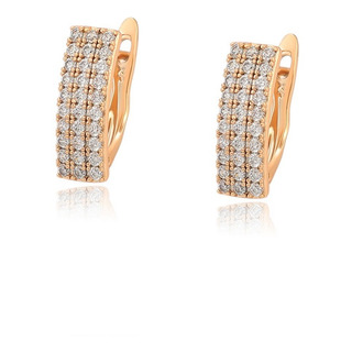 Aretes Oro 18k Lam Diamantada Mujer Regalo Swarovski Moda Aretes Oro 18k Lam Diamantada Mujer Regalo Swarovski Moda