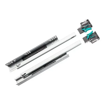 Corrediça Invisivel Com Amortecedor 40cm 400mmextração Total Zincado
